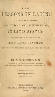 Cover of: First lessons in Latin