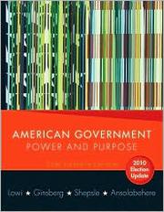 Cover of: American government: power and purpose