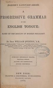 Cover of: A progressive grammar of the English tongue: based on the results of modern philology.