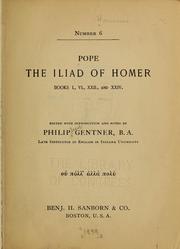 Cover of: Pope; the Iliad of Homer by Όμηρος