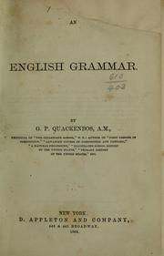 Cover of: An English grammar