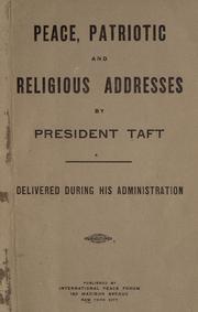 Cover of: Peace: patriotic and religious addresses