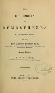 Cover of: The De corona of Demosthenes.