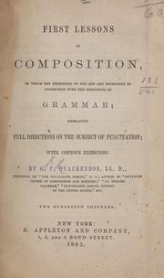 Cover of: First lessons in composition by G. P. Quackenbos