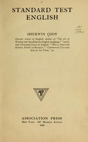 Cover of: Standard test English by Sherwin Cody