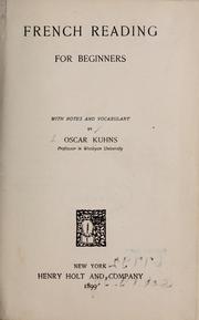 Cover of: French reading for beginners by Oscar Kuhns