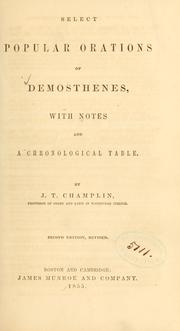 Cover of: Select popular orations of Demosthenes with notes ...