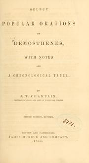 Cover of: Select popular orations of Demosthenes with notes ... by Demosthenes