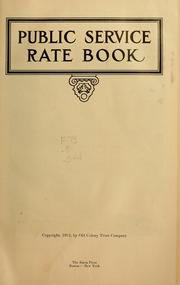 Cover of: Public service rate book.