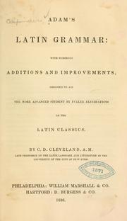 Cover of: Adam's Latin grammar