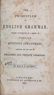 Cover of: The principles of English grammar