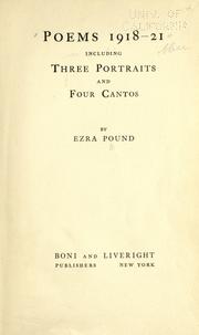 Cover of: Poems 1918-21 by Ezra Pound