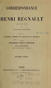 Cover of: Correspondance de Henri Regnault by Henri Regnault