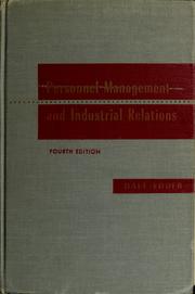 Cover of: Personnel management and industrial relations