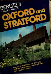 Oxford and Stratford by Editions Berlitz S.A.