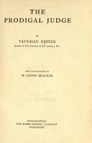 Cover of: The prodigal judge by Vaughan Kester, Vaughan Kester