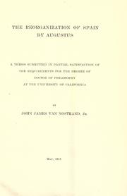Cover of: The reorganization of Spain by Augustus by Van Nostrand, John James