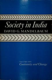 Cover of: Society in India by David Goodman Mandelbaum, David G. Mandelbaum