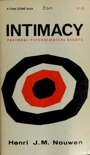 Cover of: Intimacy by Henri J. M. Nouwen