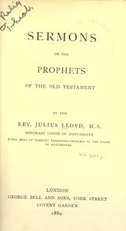 Cover of: Sermons on the prophets of the Old Testament.