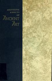 Cover of: Aesthetic aspects of ancient art
