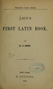Cover of: Ahn's first Latin book