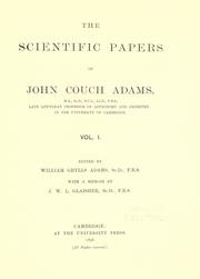 Cover of: The scientific papers of John Couch Adams ... by John Couch Adams
