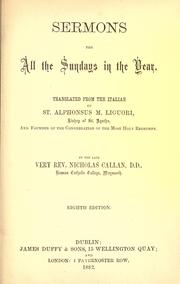 Cover of: Sermons for all the Sundays in the year by Alphonsus Maria de Liguori