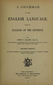 Cover of: A grammar of the English language: with an analysis of the sentence