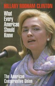 Cover of: Hillary Rodham Clinton by American Conservative Union