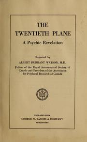 Cover of: The twentieth plane: a psychic revelation