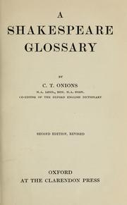 Cover of: A Shakespeare glossary by Charles Talbut Onions