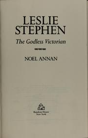 Cover of: Leslie Stephen by Noel Gilroy Annan