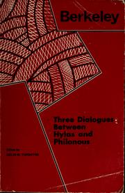 Cover of: Three dialogues between Hylas and Philonous