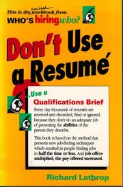 Cover of: Don't Use a Resume