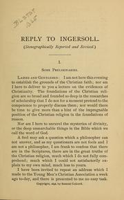 Cover of: Reply to Ingersoll | Samuel Colcord
