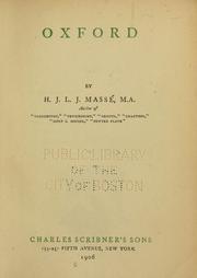 Cover of: Oxford by H. J. L. J. Massé