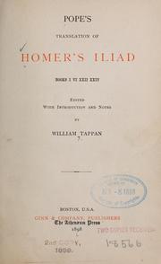 Cover of: Pope's translation of Homer's Iliad: books I, VI, XXII, XXIV