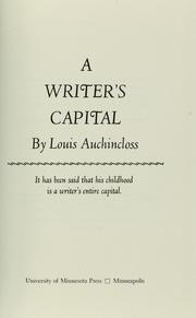 Cover of: A writer's capital. by Louis Auchincloss