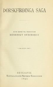 Cover of: Þorskifirdinga saga by b́uid hefir til prentunar Benedikt Sveinsson.