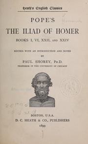 Cover of: Pope's The Iliad of Homer, books I, VI, XXII, and XXIV