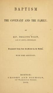 Cover of: Baptism, the covenant and the family