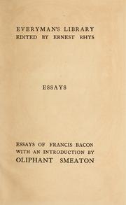 Cover of: The essays by Francis Bacon