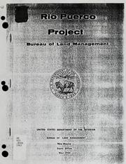 Cover of: Rio Puerco Project : [New Mexico by United States. Bureau of Land Management.