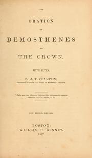 Cover of: The oration of Demosthenes On the crown. by Demosthenes