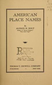 Cover of: American place names