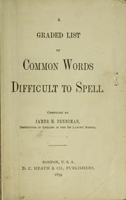 Cover of: A graded list of common words difficult to spell