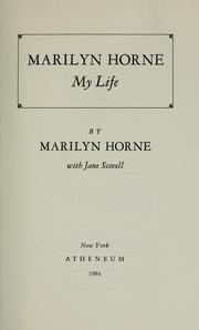 Cover of: Marilyn Horne, my life