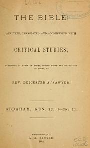 Cover of: The Bible, analyzed, translated and accompanied with critical studies: published in parts of books, single books and collections of books ...