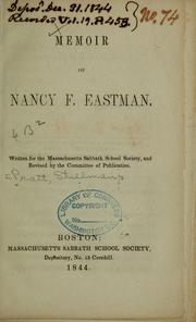 Cover of: Memoir of Nancy F. Eastman.